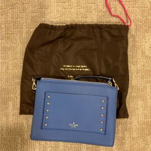 Kate Spade Blue Clutch with Gold Accents